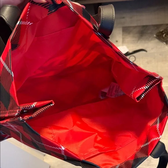 Disney Red and Black Plaid Tote with Mickey Mouse - Picture 6 of 7